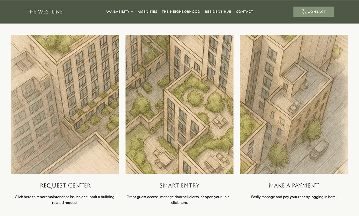 Resident Hub, Website for The Westline, Manhattan